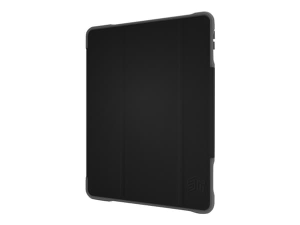 STM dux Plus Duo - Flip cover för surfplatta - polykarbonat, termoplastisk polyuretan (TPU) - svart - för Apple 10,2-tums iPad (7:e generationen)