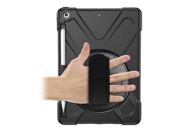 eSTUFF Defender Case - Baksidedeksel for nettbrett - svart - 9.7" - for Apple 9.7-inch iPad (5. generasjon, 6. generasjon)