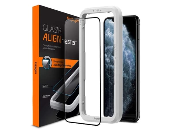 Spigen GLAS.tR AlignMaster - Skärmskydd för mobiltelefon - glas - ramfärg svart - för Apple iPhone 11 Pro Max