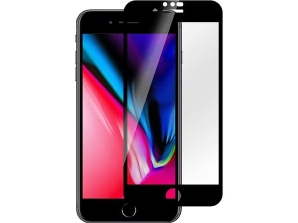 eSTUFF Titan Shield - Skjermbeskyttelse for mobiltelefon - full deksel - glass - rammefarge svart - for Apple iPhone SE (2nd generation)