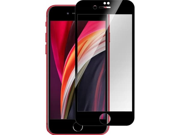 eSTUFF Titan Shield - Skjermbeskyttelse for mobiltelefon - full deksel - glass - rammefarge svart - for Apple iPhone SE (2nd generation)