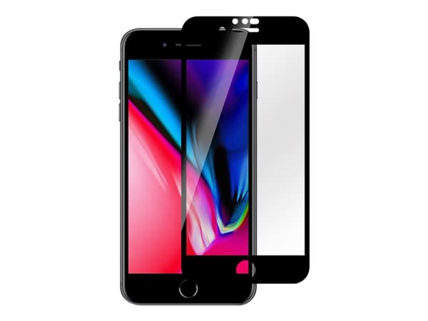 eSTUFF Titan Shield - Skjermbeskyttelse for mobiltelefon - full deksel - glass - rammefarge svart - for Apple iPhone SE (2nd generation)