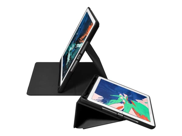 Laut PRESTIGE FOLIO - Vikbart fodral för surfplatta - konstläder, termoplastisk polyuretan (TPU) - svart - 10.2" - för Apple 10.2-inch iPad (7:e gene