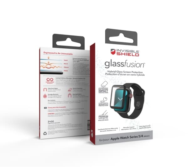 ZAGG InvisibleShield GlassFusion - Skjermbeskyttelse for smart armbåndsur - glass - rammefarge svart - for Apple Watch Hermès Series 9, Series 10, Se