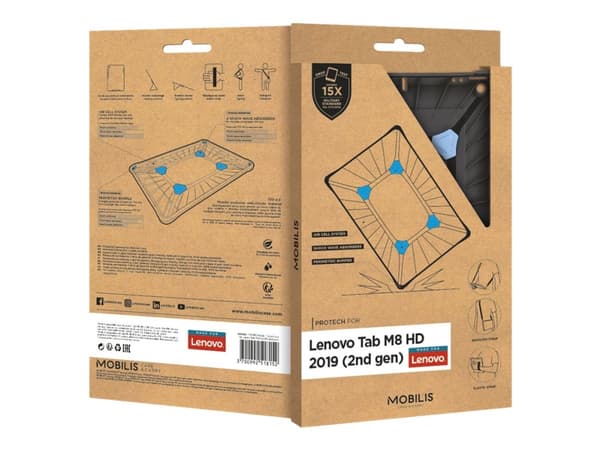 Mobilis PROTECH - Bagsidecover til nettbrett - TFP 4.0 - sort - for Lenovo Tab M8 HD (2nd Gen) ZA5G, ZA5H, ZA63