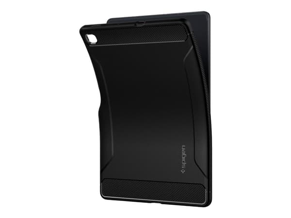Spigen Rugged Armor - Bakdeksel for nettbrett - Grovt - Termoplastisk polyuretan (TPU) - Matt svart med karbonfiberdetaljer - for Samsung Galaxy Tab