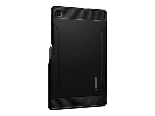 Spigen Rugged Armor - Bakdeksel for nettbrett - Grovt - Termoplastisk polyuretan (TPU) - Matt svart med karbonfiberdetaljer - for Samsung Galaxy Tab