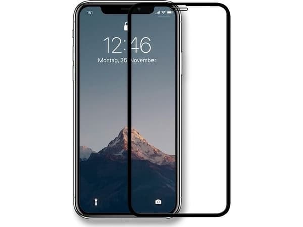 Woodcessories PANZERGLAS CURVED, Apple, iPhone X/XS, Naarmuuntumisenkestävä, Putoamisenkestävä, Musta, Läpinäkyvä, 1 kpl