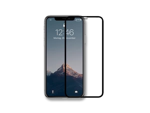 Woodcessories PANZERGLAS CURVED, Apple, iPhone X/XS, Naarmuuntumisenkestävä, Putoamisenkestävä, Musta, Läpinäkyvä, 1 kpl