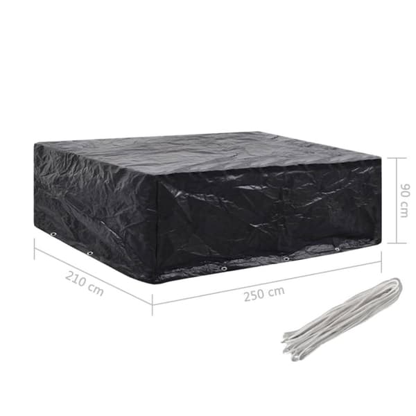 vidaXL Överdrag för trädgårdsmöbler 2 st 8 öljetter 250x210x90 cm