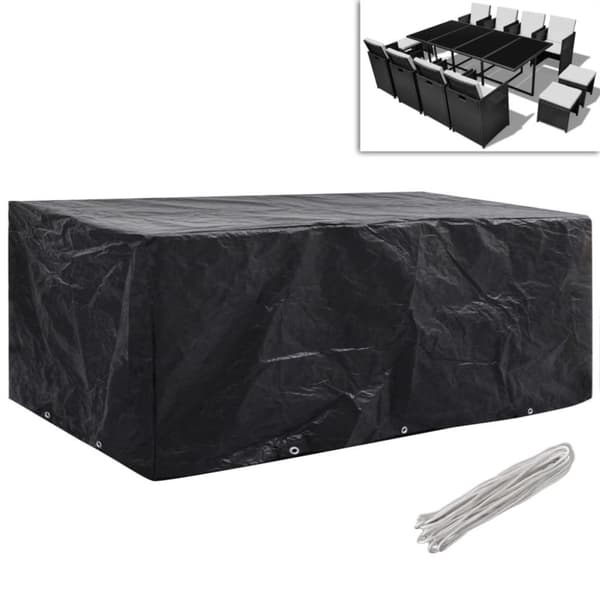 vidaXL Hagemøbeltrekk 2 stk 8 personer polyrotting 10 maljer 229x113cm