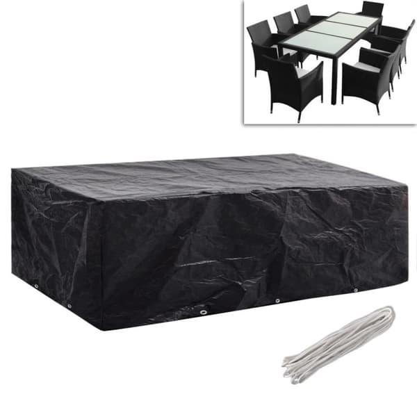 vidaXL havemøbelovertræk 2 stk. 8-pers. sæt 10 snørehuller 300x140 cm