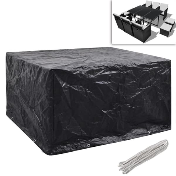 vidaXL møbelovertræk 2 stk. 6 pers. polyrattansæt 8 huller 172x113 cm
