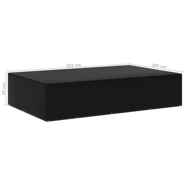 vidaXL Överdrag för trädgårdsmöbler 12 öljetter 325x205x70 cm