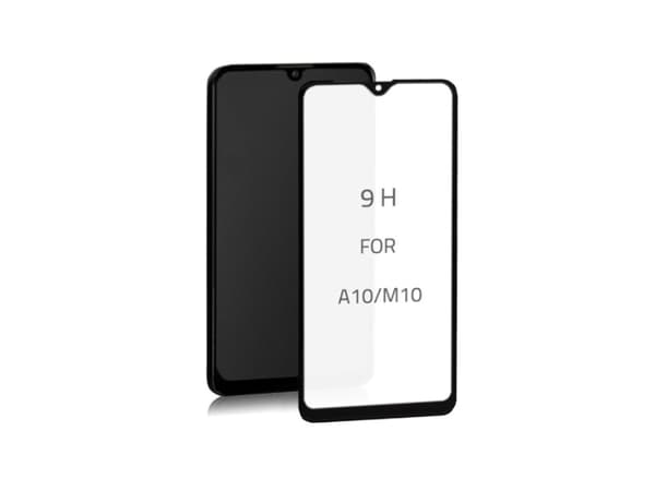 Qoltec Premium Tempered Glass 6D Full Covered - Skärmskydd för mobiltelefon - glas - 6.2" - ramfärg svart - för Samsung Galaxy A10