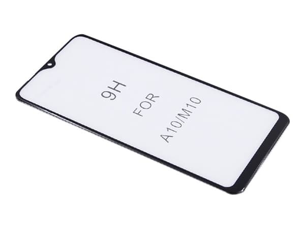 Qoltec Premium Tempered Glass 6D Full Covered - Skärmskydd för mobiltelefon - glas - 6.2" - ramfärg svart - för Samsung Galaxy A10