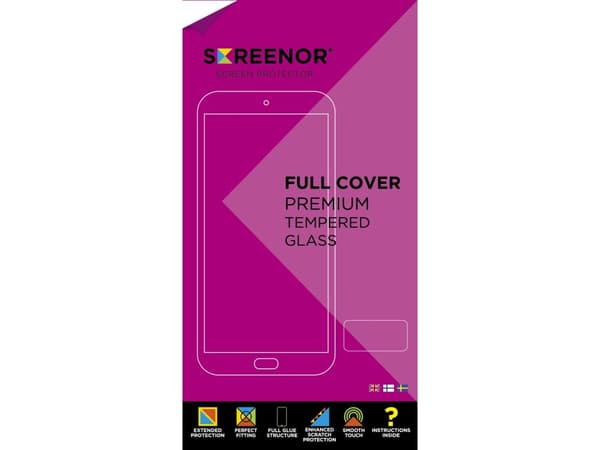 Screenor Premium Full Cover - Skjermbeskyttelse for mobiltelefon - glass - rammefarge svart - for Apple iPhone 12 Pro Max