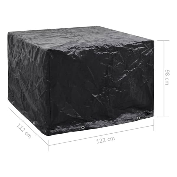 vidaXL Överdrag för trädgårdsmöbler 8 öljetter 122x112x98 cm