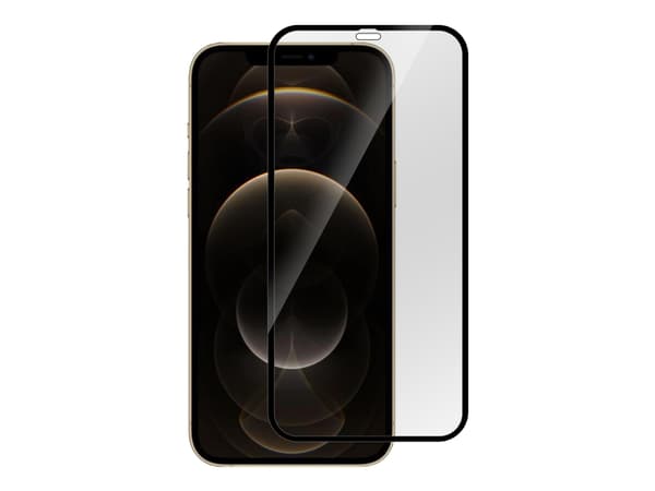 eSTUFF Titan Shield - Skjermbeskyttelse for mobiltelefon - full deksel - glass - gjennomsiktig - for Apple iPhone 12 Pro Max