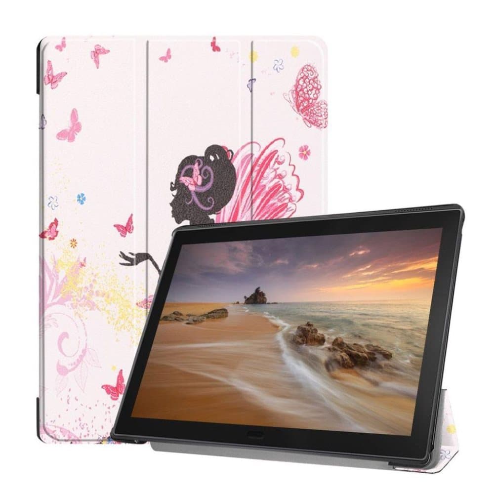 Lenovo Tab E10 trefold mønster læder flip etui - Skønhed