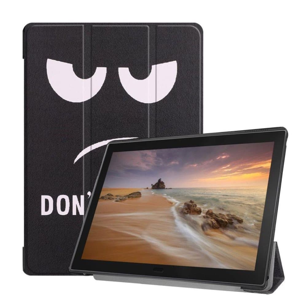 Lenovo Tab E10 trefold mønster læder flip etui - Do Not Touc