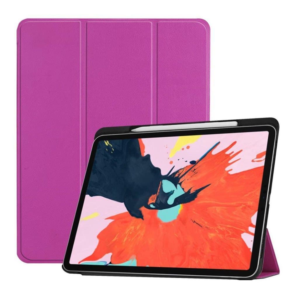 iPad Pro 12.9 inch (2018) tri-fold leather flip case - Purpl