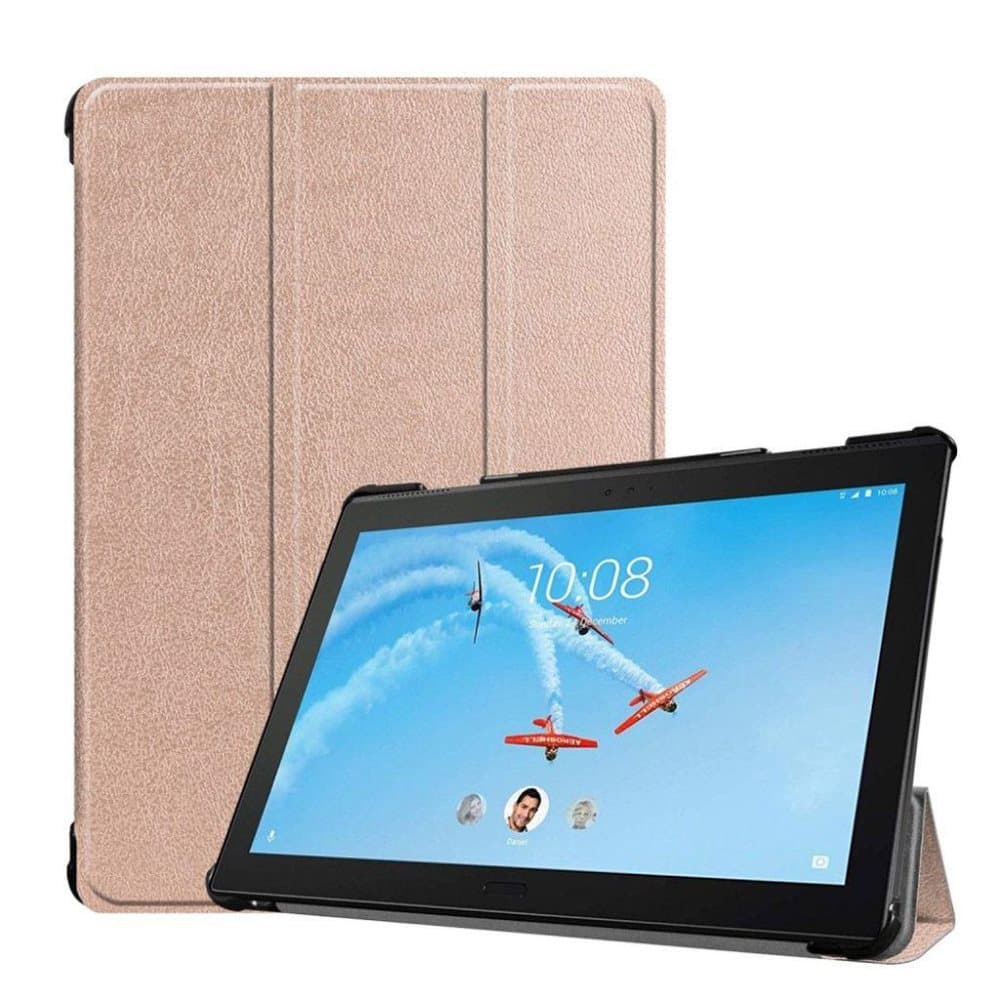 Lenovo Tab P10 stativ læder flip etui - Guld