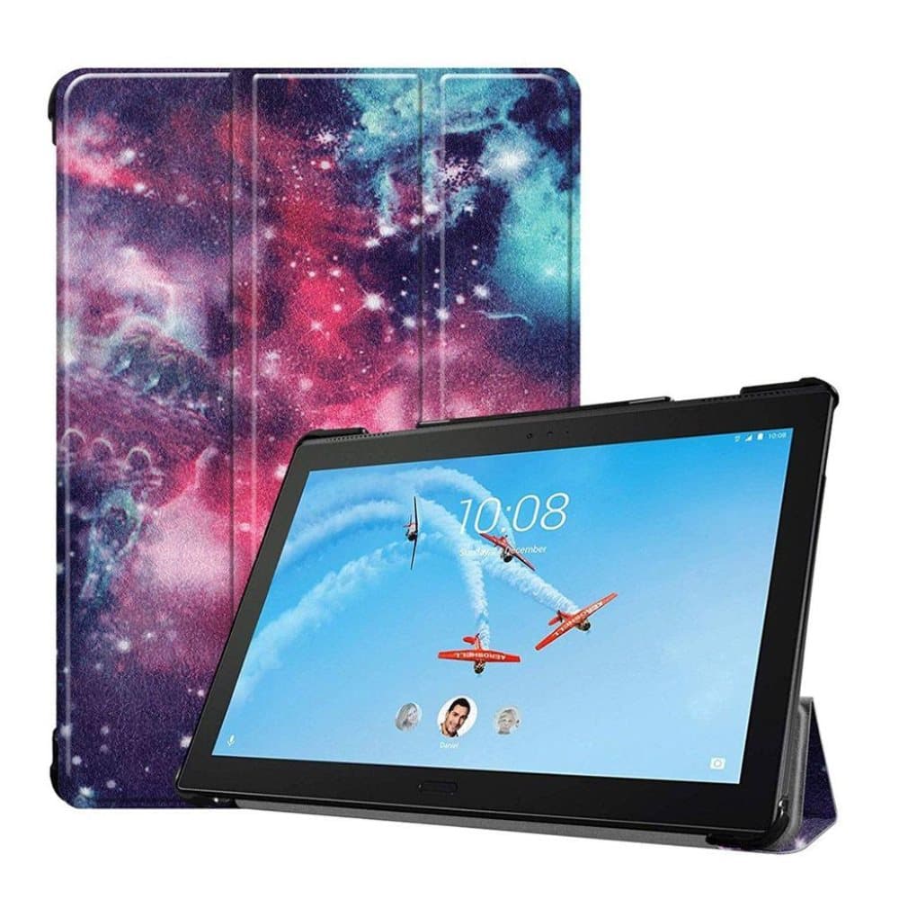 Lenovo Tab P10 mønstret læder flip etui - Galakse