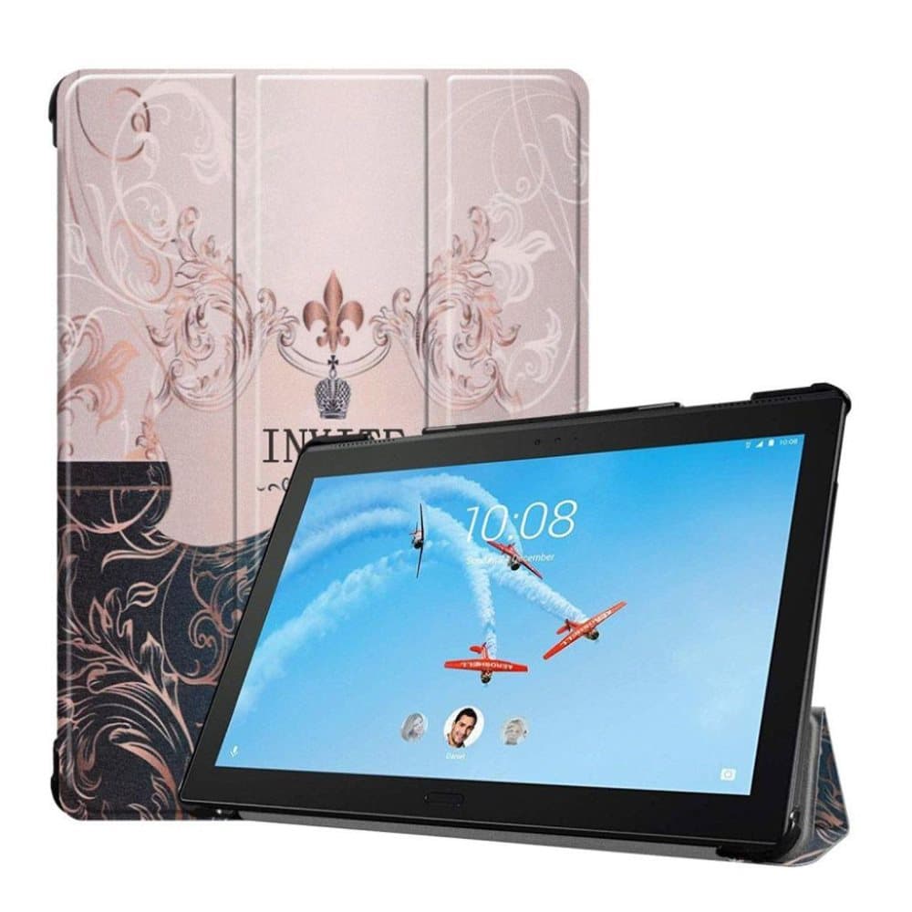 Lenovo Tab P10 mønstret læder flip etui - Engelske Tegn