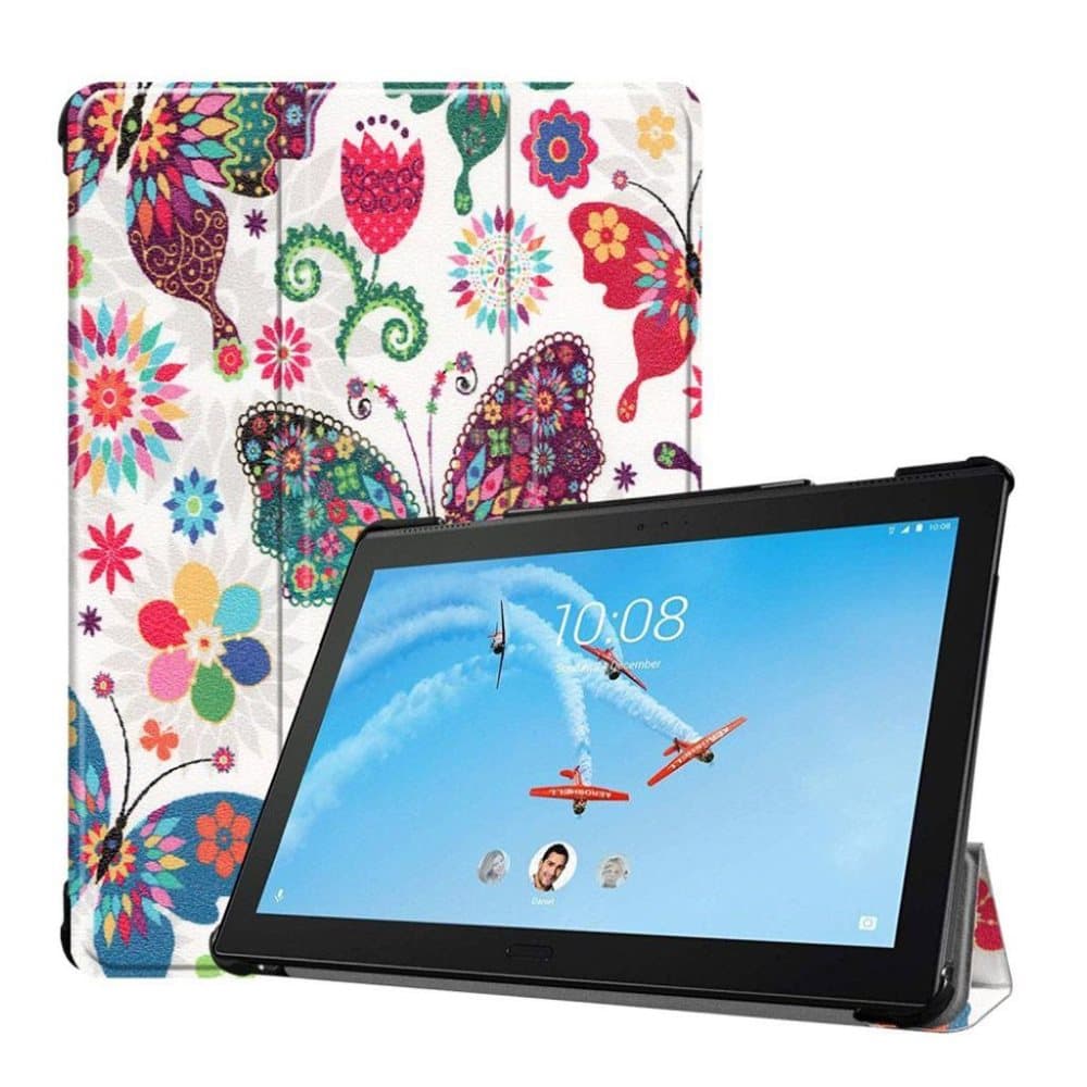 Lenovo Tab P10 mønstret læder flip etui - Farverig Sommerfug