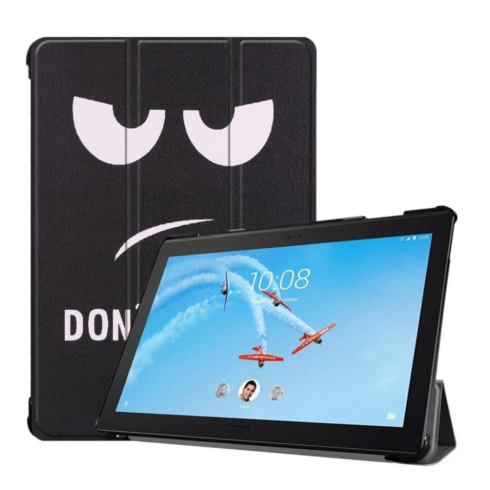 Lenovo Tab P10 mønstret læder flip etui - Do Not Touch My Pa