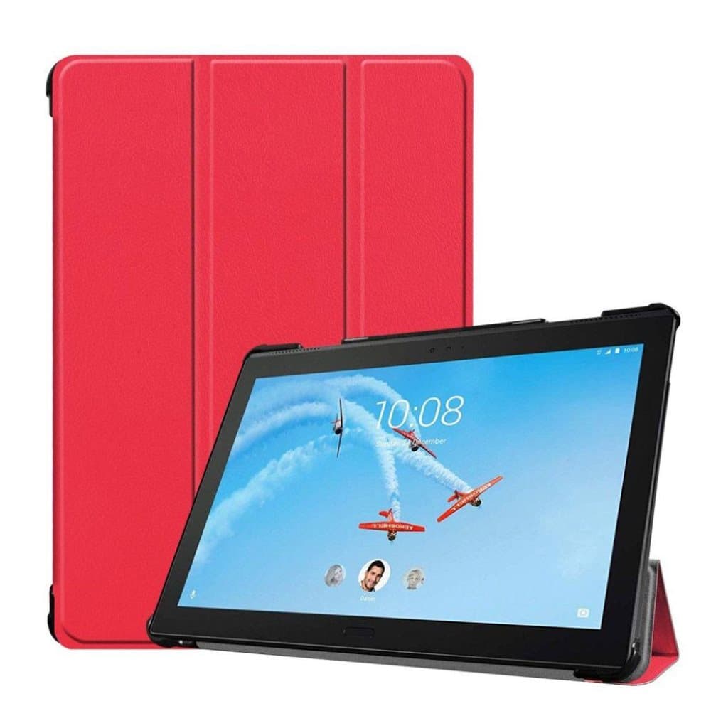 Lenovo Tab P10 stativ læder flip etui - Rød