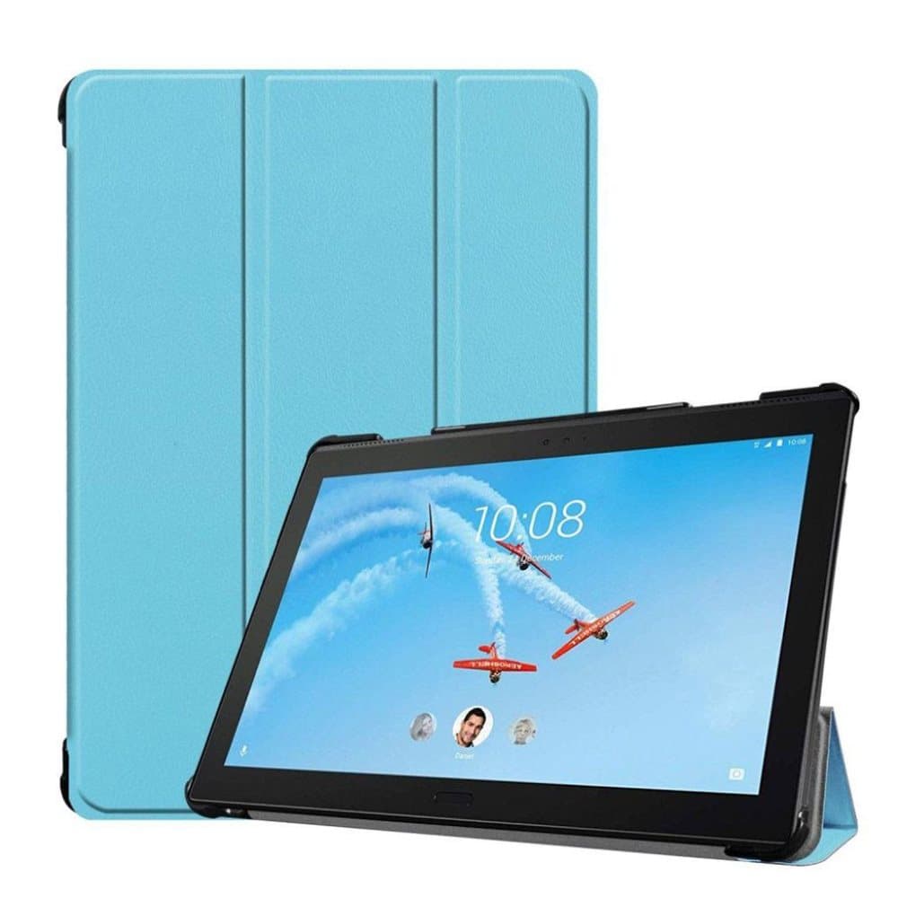 Lenovo Tab P10 stativ læder flip etui - Babyblå