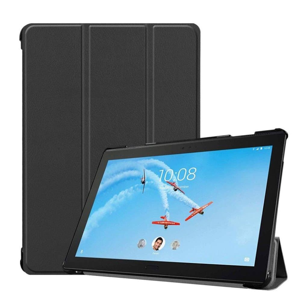 Lenovo Tab P10 stativ læder flip etui - Sort