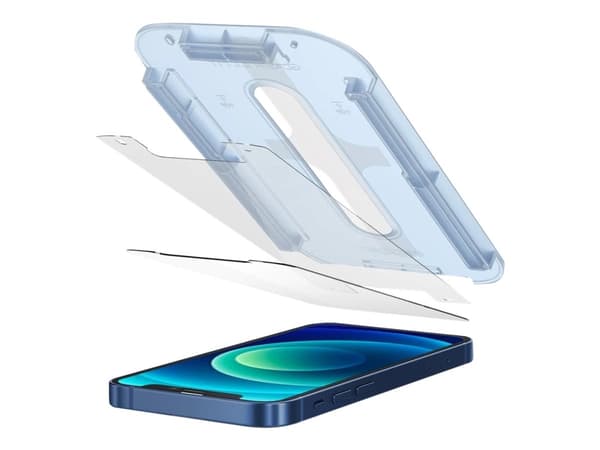 Spigen GLAS.tR EZ Fit - Matkapuhelimen näytönsuoja - lasi - 5,4" - kirkas (2 kpl) - Apple iPhone 12 mini - puhelimelle iPhone 12 mini