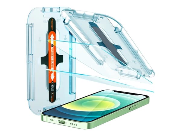 Spigen GLAS.tR EZ Fit - Skärmskydd för mobiltelefon - glas - 5.4" - klar - för Apple iPhone 12 mini