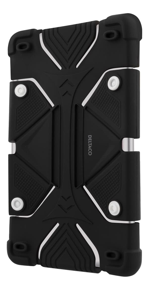 Case in silicone for 7-8" tablets, stand, black