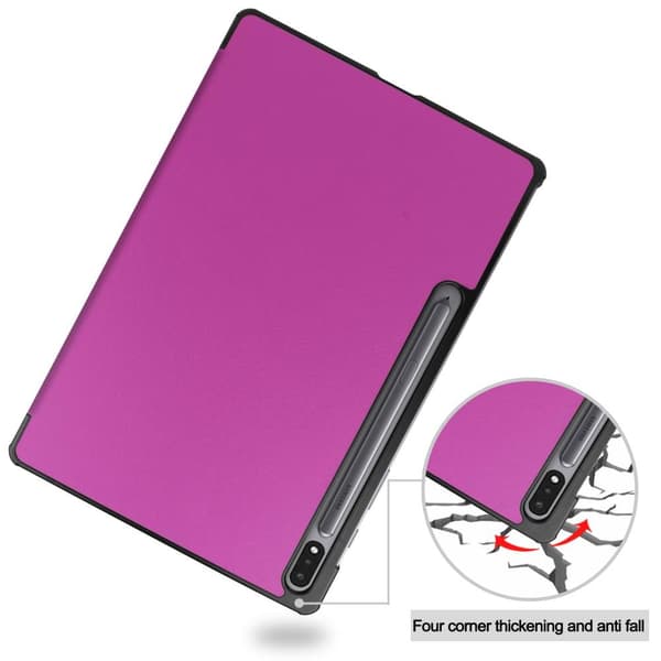 Tri-fold Stand Smart Case for Samsung Galaxy Tab S7 Plus / S8 Plus - Purple