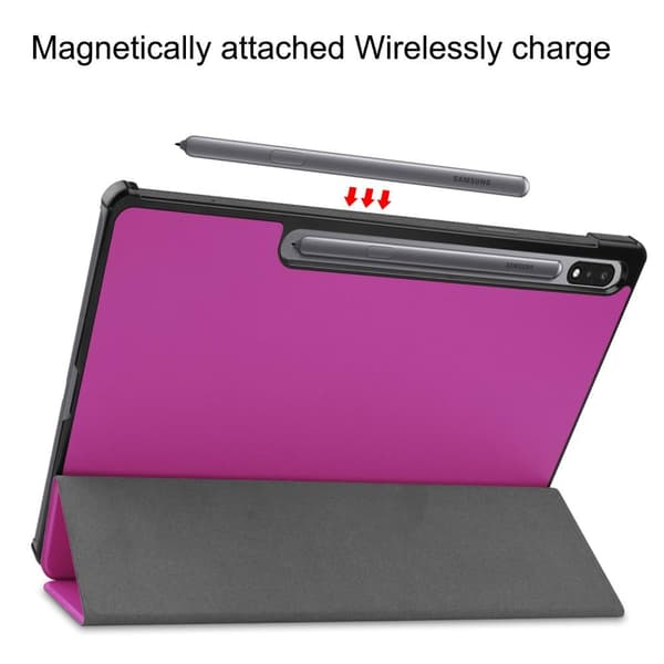 Tri-fold Stand Smart Case for Samsung Galaxy Tab S7 Plus / S8 Plus - Purple