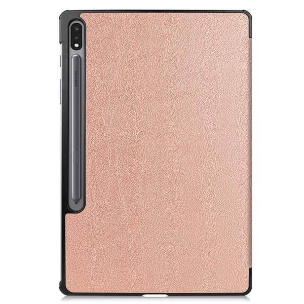 Tri-fold Stand Smart Case for Samsung Galaxy Tab S7 Plus / S8 Plus - RoseGold