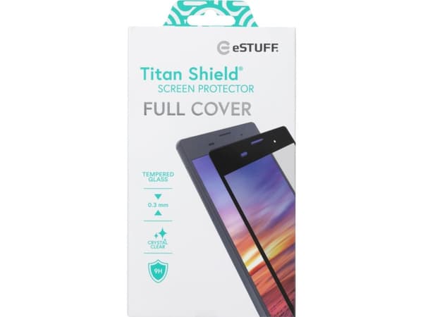 eSTUFF Titan Shield - Skärmskydd för mobiltelefon - full täckning, full vidhäftning - glas - ramfärg svart - för Samsung Galaxy Xcover Pro