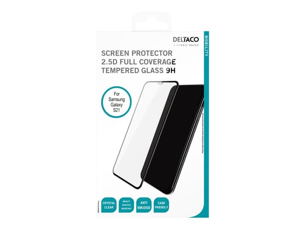 DELTACO SCRN-S21 - Skjermbeskyttelse for mobiltelefon - 2.5D - glass - for Samsung Galaxy S21 5G
