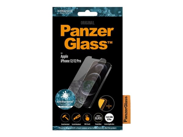 PanzerGlass - Skjermbeskyttelse for mobiltelefon - glass - for Apple iPhone 12, 12 Pro