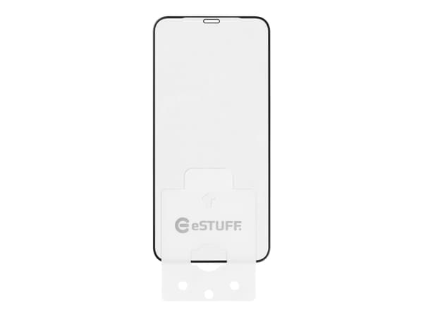 eSTUFF Titan Shield - Skjermbeskyttelse for mobiltelefon - full deksel - glass (en pakke 10) - for Apple iPhone 12, 12 Pro
