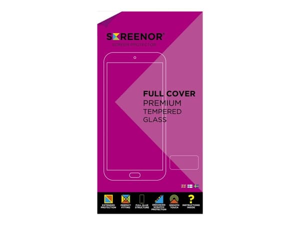 Screenor - Skjermbeskyttelse for mobiltelefon - full deksel - glass - rammefarge svart - for Samsung Galaxy S21 5G