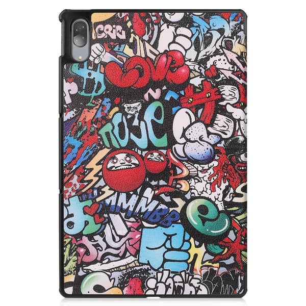 Trefoldet stativdæksel til Lenovo Tab P11 Pro TB-J706F - Graffiti