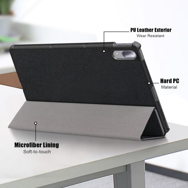 Trifoldet stativdæksel til Lenovo Tab P11 Pro TB-J706F - Sort