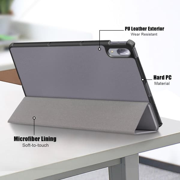 Trifoldet stativdæksel til Lenovo Tab P11 Pro TB-J706F - Grå