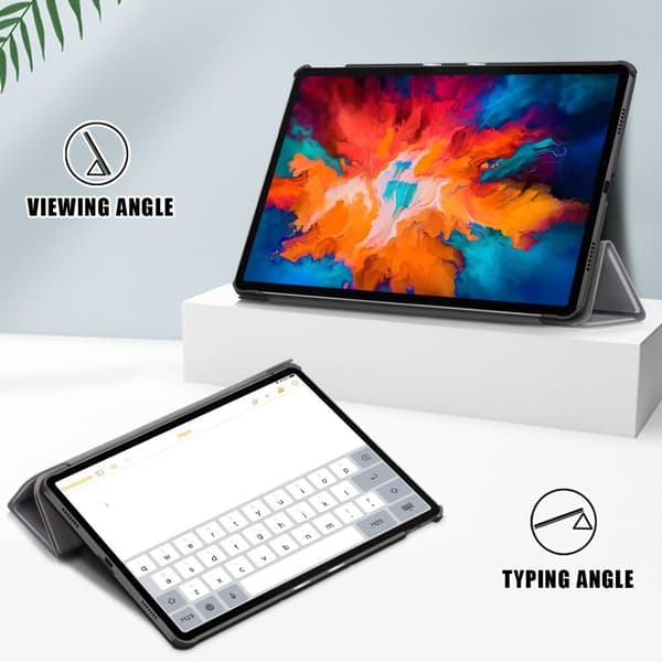 Trifoldet stativdæksel til Lenovo Tab P11 Pro TB-J706F - Grå