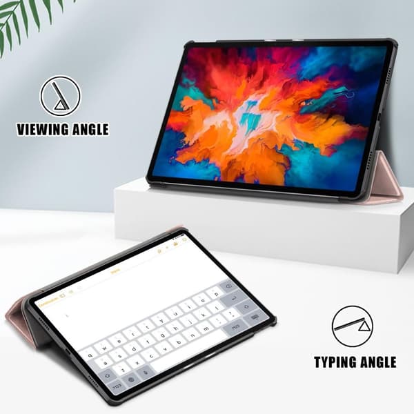 Tri-fold Stand Cover for Lenovo Tab P11 Pro TB-J706F - Rose Gold